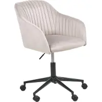 Beliani Arbeitshocker Taupe Samtstoff Modern Höhenverstellbar Drehbar Rollbar Bürostuhl Home-Office Büro Arbeitszimmer Ausstattung Sitzmöbel
