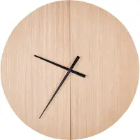 Beliani Wanduhr Heller Holzfarbton und Schwarz MDF-Platte Rund ø 60 cm Ohne Ziffernblatt Modern für Wohnzimmer Küche Schlafzimmer Wanddekoration