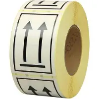Transpak Hinweisetikett Masse 75x105mm Papier weiss mit Symbol Oben