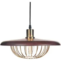 Beliani Hängelampe Gold / Braun Metall Gitter Design Industrial Style Hängeleuchte Pendelleuchte Esszimmerlampe Esstischlampe Wohnzimmerlampe
