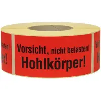 Transpak Hinweis Etiketten Vorsicht Hohlkörper 1.000 Stk/Rolle