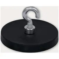 Eichner Neodymmagnet Ø 43 mm gummierter Magnet, mit Haken Ø 6,4 mm