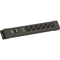 Bachmann CONNECTUS 6xCEE7/3, 1xSPD 1xSchalter 2,0m CEE7/7 Schwarz