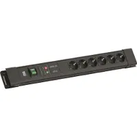 Bachmann CONNECTUS 6xCEE7/3, 1xGVS 1xSchalter 2,0m CEE7/7 Schwarz