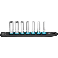 Hazet SmartRail 1/4" Steckschlüssel 850LG-SR/7, Sechskant, 7-teilig (schwarz, SW 5,5 - SW 13, lang)