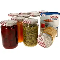 MamboCat 12er Set Rundglas 720 ml To 82 Holz Herz rot Deckel incl. Diamant Gelierzauber Rezeptheft