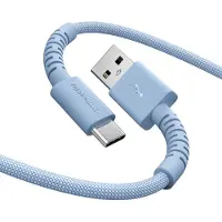 Fresh 'n rebel USB-A zu USB-C silikon geflochtenes Kabel"FlexWave" 2m, Vivid Blue (00231889)