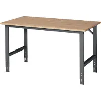 RAU Werktisch Tom B1500xT800xH760-1080mm Arbeitsplatte Buche Gestell anthrazitg, RAL7016