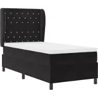 vidaXL Boxspringbett mit Matratze Schwarz 90 x 190 cm Samt