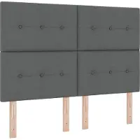 vidaXL Boxspringbett mit Kopfteil Dunkelgrau 160 x 200 cm Stoff