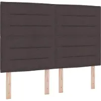 vidaXL LED Boxspringbett mit Kopfteil Dunkelbraun 140 x 200 cm Stoff
