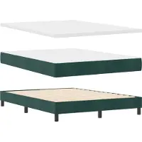 vidaXL Boxspringbett mit Kopfteil Dunkelgrün 190 x 140 cm Samt