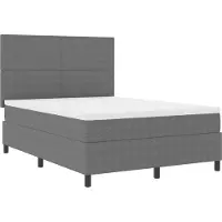 vidaXL LED Boxspringbett Hellgrau und Weiß 140 x 200 cm Cordstoff