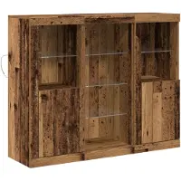 vidaXL LED-Sideboard Altholz 123 x 37 x 100 cm Holzwerkstoff