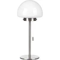 Beliani Tischlampe Silber Metallsockel, Glasschirm, Zugschalter, minimalistischer Stil Bürolicht für zu Hause