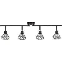 Beliani Deckenleuchte Schwarz Metall 4-flammig Verstallbar Diamant Form Industrie Look Moderne Wandlampe