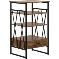 Beliani Regal Holzoptik braun 1 Schublade KEENE