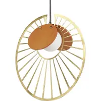 Beliani Hängelampe Gold aus Metall Rund Modernes Design Ausgefallen Außergewöhnlich für Wohnzimmer Schlafzimmer Esszimmer