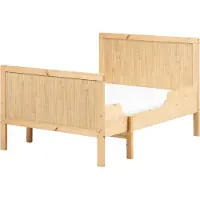 Beliani Mitwachsendes Kinderbett Hellbraun Kiefernholz mit Lattenrost 90x200 cm Verlängerbar Ausziehbar Hohes Kopf- und Fußteil Skandi Kinderzimmer