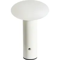 Beliani Kabellose Tischlampe Weiß Metall Wiederaufladbar Akku Touch Funktion LED Dimmer Dimmfunktion USB Kabel Tischleuchte Modernes Design