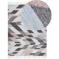 Beliani Teppich Jute mehrfarbig 140 x 200 cm geometrisches Muster Kurzflor NAKKAS