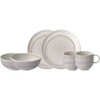 Like. by Villeroy & Boch Frühstücks-Geschirrset "Perlemor Sand" Made in Germany, Fine China Porzellan