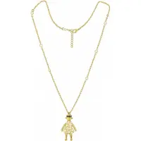 Collezione alessandro Lange Kette "Hulda" lange goldfarbige Gliederkette mit Perlen