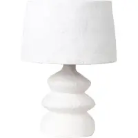 Beliani Tischlampe Weiß aus Pappmaché Handgefertigt Modernes Design Tischleuchte Nachttischlampe Wohnaccessoires