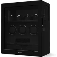 Klarstein SecureTouch Uhrenbeweger 3+4 Uhren Mabuchi Motor Klavierlack 41 Modi Schloss LEDs Schwarz