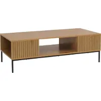 Mendler TV-Rack MCW-O39, TV-Board Fernsehtisch Lowboard TV-Schrank Ablage, Melamin MDF 39x120x60cm natur