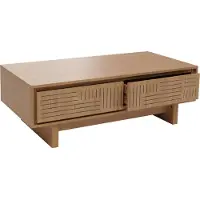 Mendler Couchtisch MCW-O33, Sofatisch Wohnzimmertisch Beistelltisch, 2 Schubladen 2 Fächer, Melamin 40x120x60cm Ulme Natur