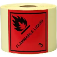 Transpak Etiketten Masse 100x100mm Papier rot Aufdruck Flammable Liquid