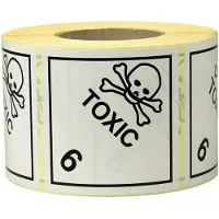 Transpak Etiketten Masse 100x100mm Papier weiss Aufdruck Toxic