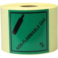 Transpak Etiketten Masse 100x100mm Papier grün Aufdruck Non Flammable Gas
