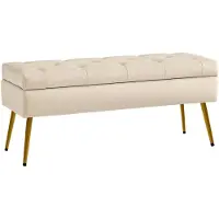 HOMCOM - Sitzbank - 102L x 35B x 43H cm - beige