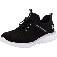 Rieker Damen Sneaker – Sportlicher Schuh mit Gummizug & MemoSoft, Weite G M5065, Größe:39 EU, Farbe:Schwarz