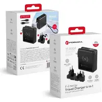 Forcell F-ENERGY multifunctional charger 45W 6in1 with USB A and USB C sockets, power bank 15000mAh and wireless charging 15W