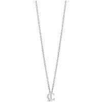 Just cavalli Damen Halskette Strass Silber Quadrat Anhänger