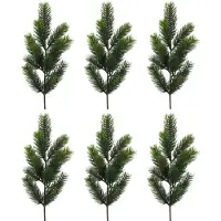 Creativ Green Winterliche Kunstpflanze "Weihnachtsdeko" Zweig benadelt, 6 Stück im Set