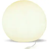 Licht-Erlebnisse Kugellampe Weiß Ø 60 cm groß XXL Kabel Stecker inkl. E27 LED 2700 K warmweiß runde Bodenleuchte Wohnzimmer Stehlampe Schlafzimmer