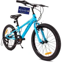 Sun baby Kinderfahrrad Jungenfahrrad 20 Zoll Fahrrad mit 6 gang Kettenschaltungen Shimano RevoShift Verdant Rowan Blau