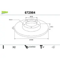 Valeo Bremsscheibe COATED 672984