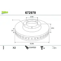 Valeo Bremsscheibe COATED 672970