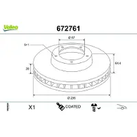 Valeo Bremsscheibe COATED 672761