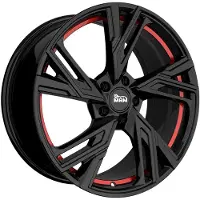 MAM Babyartikel GmbH 19 Zoll Alufelge MAM WHEELS RS5 19"x8.50" 5x120 PCD ET35 72.6mm Felge Schwarz/rot