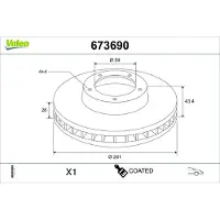 Valeo Bremsscheibe COATED 673690