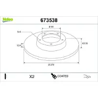 Valeo Bremsscheibe COATED 673538