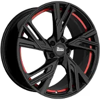 MAM Babyartikel GmbH 18 Zoll Alufelge MAM WHEELS RS5 18"x8.00" 5x114.3 PCD ET30 72.6mm Felge Schwarz/rot