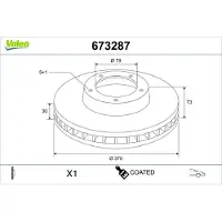 Valeo Bremsscheibe COATED 673287