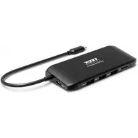 Port Designs PORT Connect 901913, USB 2.0 Type-C, HDMI, RJ-45, USB 3.2 Gen 1 (3.1 Gen 1) Type-A, USB Typ-C, VGA, MicroSD (TransFlash), 1920 x 1080 (HD 1080), 1080p, Schwarz